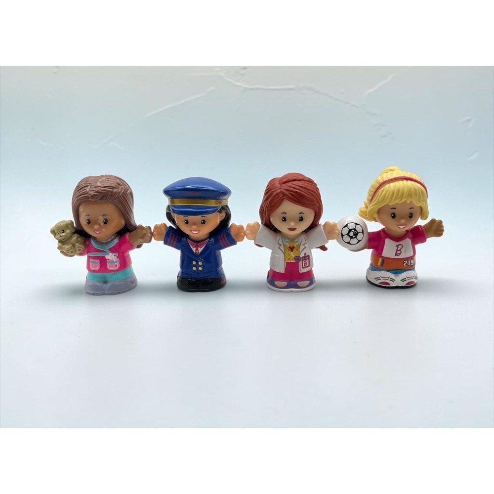 Fisher Price Little People Barbie You Can Be Anything Mixed Lot 4 Total Figures
